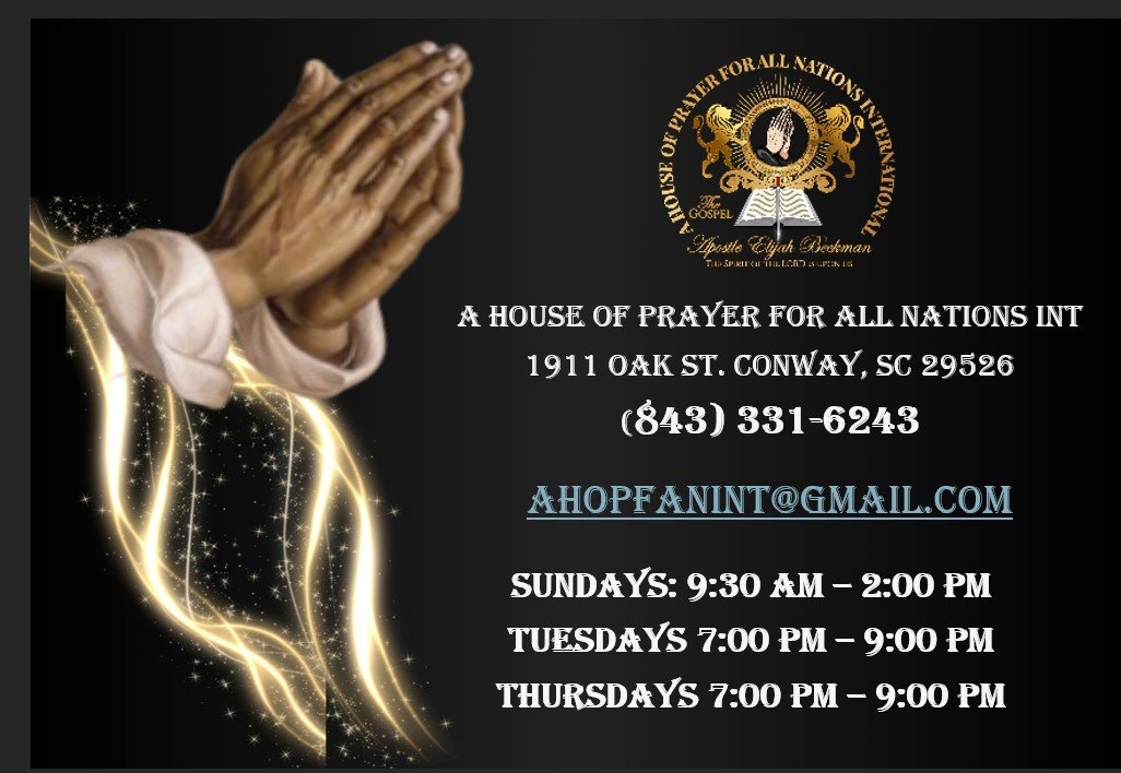 A House of Prayer for All Nations International business card
